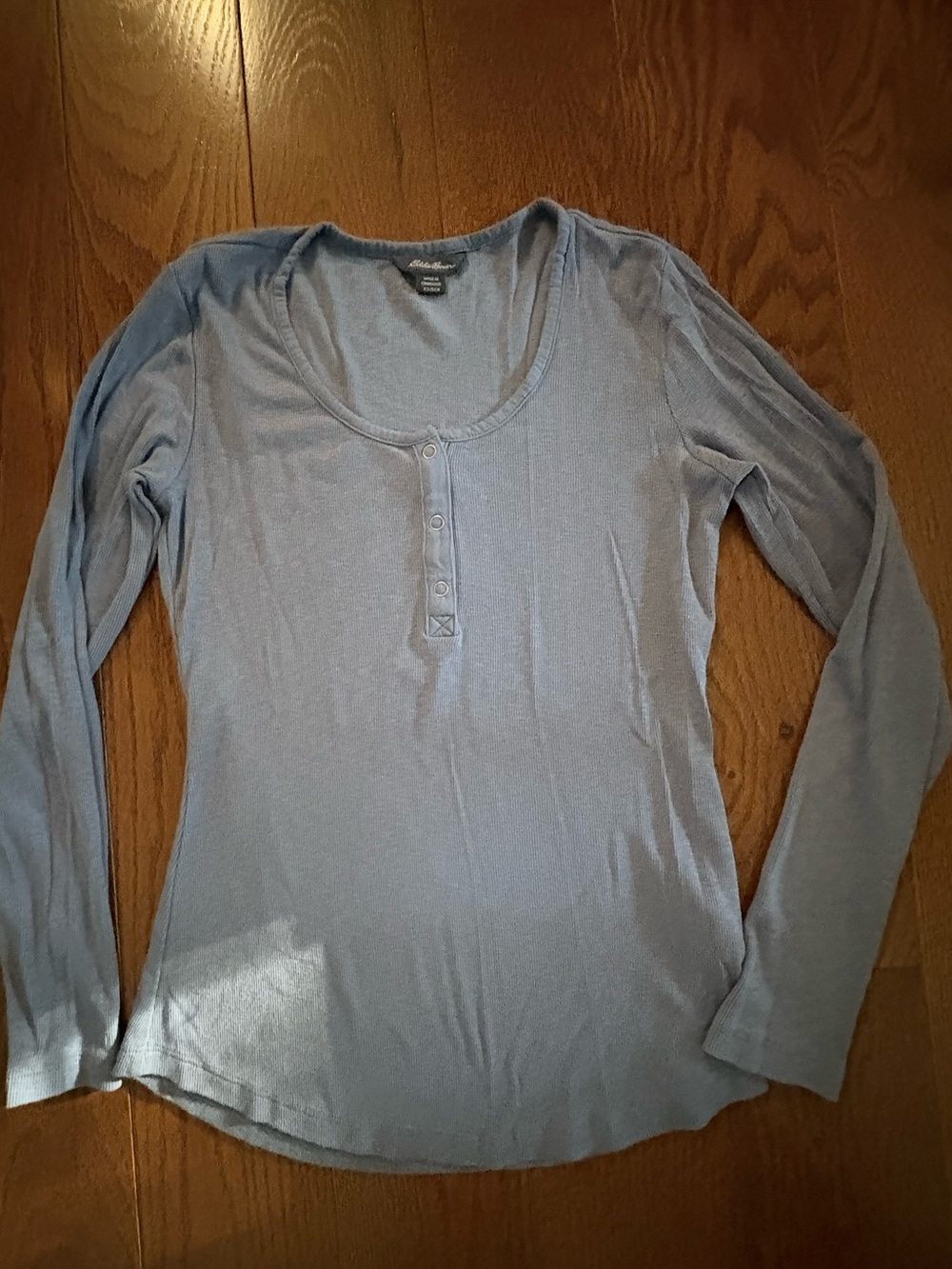 Eddie Bauer Light Blue Long-Sleeve Henley Top - Women